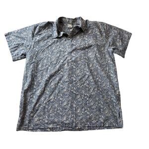 Go Barefoot Hawaiian Print shirt size 3XL TALL; Short Sleeves; Blue & Tan